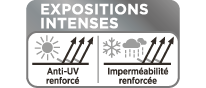 EXPOSITIONS INTENSES - Anti-UV renforcé - Imperméabilité renforcée