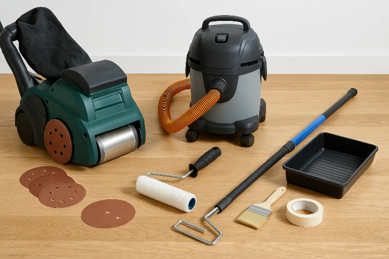 Outils nécessaires à la vitrification de parquet